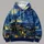 Swirling Midnight Sky and Lantern-Lit Village for Evening Strolls and Art Lovers All-over Print Hoodie (Lightweight) - 4