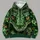 Green Snake Face with Amber Eyes for Bold Everyday Streetwear All-over Print Hoodie (Lightweight) - 4