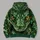 Green Snake Face with Amber Eyes for Bold Everyday Streetwear All-over Print Hoodie (Lightweight) - 5