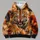 Roaring Bengal Tiger In Fiery Smoke For Outdoor Adventures And Wildlife Enthusiasts All-over Print Hoodie (Lightweight) - 4