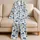 Blueberry Bow And Blossom Motifs For Sweet Summer Lounging And Cozy Bedtime Moments Satin Pajamas Set - 5