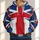 Red White and Navy Cross-Emblem Aviator Uniform for Cosplay Events and Fandom Fans All-over Print Hoodie (Lightweight) - 1