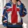 Red White and Navy Cross-Emblem Aviator Uniform for Cosplay Events and Fandom Fans All-over Print Hoodie (Lightweight) - 2