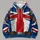 Red White and Navy Cross-Emblem Aviator Uniform for Cosplay Events and Fandom Fans All-over Print Hoodie (Lightweight) - 4