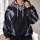 Black Geometric Armor and Violet Accents for Cosplay Events and Everyday Fandom Wear All-over Print Hoodie (Lightweight) - 2
