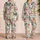 Colorful Butterfly and Flower Motifs for Sunny Summer Getaways and Picnics Satin Pajamas Set - 2