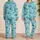 Blue Ocean Creatures for Calm Coastal Adventures and Everyday Family Fun Satin Pajamas Set - 2
