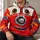 Red Fire Truck Character Front for Halloween Cosplay and Family Costume Events All-over Print Hoodie (Lightweight) - 6