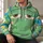 Green Hippie Van Face for Retro Road Trips and Family Costume Events for Adult Fans All-over Print Hoodie (Lightweight) - 6