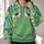 Green Hippie Van Face for Retro Road Trips and Family Costume Events for Adult Fans All-over Print Hoodie (Lightweight) - 2