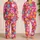 Bold Rainbow Daisy Blooms for Cheerful Springtime Adventures and Sunny Days for Girls Satin Pajamas Set - 2