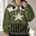 Olive Military Jeep Face for Car Fans, Road Trips, and Casual Everyday Adventures All-over Print Hoodie (Lightweight) - 2