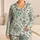 Teal Damask Botanicals for Cottage Garden Getaways and Easy Summer Days for Girls Satin Pajamas Set - 1