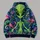 Green Alien And Exotic Garden Scene For Cosmic Fantasy Streetwear Fans All-over Print Hoodie (Lightweight) - 5