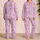 Pastel Cartoon Cat Faces and Paw Prints for Cozy Nights and Sweet Dreams for Young Girls Satin Pajamas Set - 2