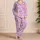Pastel Cartoon Cat Faces and Paw Prints for Cozy Nights and Sweet Dreams for Young Girls Satin Pajamas Set - 4