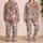 Pink Garden Roses And Hibiscus For Sunny Beach Days And Summer Playtime Satin Pajamas Set - 2