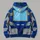 Retro mechanical-character costume surface with a blue body Cyan Chest Screen Yellow Bars and gray segmented panels. All-over Print Hoodie (Lightweight) - 5