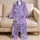 Lavender Mermaid And Sea Flower Motifs For Cozy Storytime Nights For Young Girls Satin Pajamas Set - 5