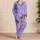 Lavender Mermaid And Sea Flower Motifs For Cozy Storytime Nights For Young Girls Satin Pajamas Set - 4