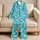 Turquoise Starfish and Seashells for Cozy Coastal Summer Evenings for Young Girls at Home Satin Pajamas Set - 5