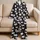 Black, White And Pale Blue Cat Faces For Cozy Bedtime And Sweet Little Girls Satin Pajamas Set - 5
