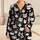 Black, White And Pale Blue Cat Faces For Cozy Bedtime And Sweet Little Girls Satin Pajamas Set - 1