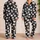 Black, White And Pale Blue Cat Faces For Cozy Bedtime And Sweet Little Girls Satin Pajamas Set - 2