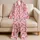 Candy Cane Snowflakes for Cozy Christmas Eve Celebrations and Sweet Holiday Family Moments Satin Pajamas Set - 5