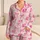 Pink Number 67 Bows and Stripes for Birthday Sleepovers and Cozy Kids’ Evenings Satin Pajamas Set - 1