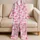 Pink Number 67 Bows and Stripes for Birthday Sleepovers and Cozy Kids’ Evenings Satin Pajamas Set - 5