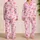 Pink Number 67 Bows and Stripes for Birthday Sleepovers and Cozy Kids’ Evenings Satin Pajamas Set - 2