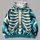Turquoise Skeleton Bones for Eerie Halloween Nights and Alternative Streetwear Fans All-over Print Hoodie (Lightweight) - 4