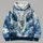 Flying White Wolf with Teal Wings for Outdoor Adventure and Everyday Fantasy Fans All-over Print Hoodie (Lightweight) - 4