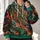 Emerald Dragon And Tropical Flames For Bold Fantasy Streetwear Enthusiasts All-over Print Hoodie (Lightweight) - 2