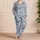 Blue Toile Safari Scenes for Cozy Vacation Days and Relaxed Family Getaways at Home Satin Pajamas Set - 4