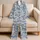 Blue Toile Safari Scenes for Cozy Vacation Days and Relaxed Family Getaways at Home Satin Pajamas Set - 5