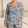 Blue Toile Safari Scenes for Cozy Vacation Days and Relaxed Family Getaways at Home Satin Pajamas Set - 1