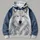 White Wolf Portrait for Outdoor Adventures and Everyday Casual Style All-over Print Hoodie (Lightweight) - 4