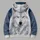 White Wolf Portrait for Outdoor Adventures and Everyday Casual Style All-over Print Hoodie (Lightweight) - 5