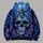 Icy Blue Ornate Skull for Concert Nights, Alternative Style and Everyday Wear All-over Print Hoodie (Lightweight) - 5