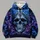 Icy Blue Ornate Skull for Concert Nights, Alternative Style and Everyday Wear All-over Print Hoodie (Lightweight) - 4