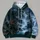 Nighttime Waterfall Valley for Scenic Outdoor Adventures and Nature Lovers All-over Print Hoodie (Lightweight) - 4