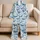 Blue Whales and Seaweed for Cozy Coastal Nights and Little Ocean Lovers at Home Satin Pajamas Set - 5