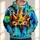 Bold Turquoise Crown And Splatter Art For Everyday Streetwear And Creative Youth Style All-over Print Hoodie (Lightweight) - 1