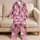 Cute Black Cats, Bats, Ghosts and Crescent Moons for Cozy Halloween Nights for Girls Satin Pajamas Set - 5