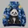 Starry Sky Panda Beneath Golden Cosmic Whirls for Relaxed Weekend Outdoor Adventures All-over Print Hoodie (Lightweight) - 5