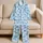 Blue Number 67 Birthday Stripes for Girls, Sweet Holiday Gift for Birthday Celebrations Satin Pajamas Set - 5