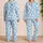 Blue Number 67 Birthday Stripes for Girls, Sweet Holiday Gift for Birthday Celebrations Satin Pajamas Set - 2