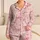 Pink Stripe Bows and Hearts for Cozy Summer Bedtime and Sweet Girls' Dreamy Nights Satin Pajamas Set - 1